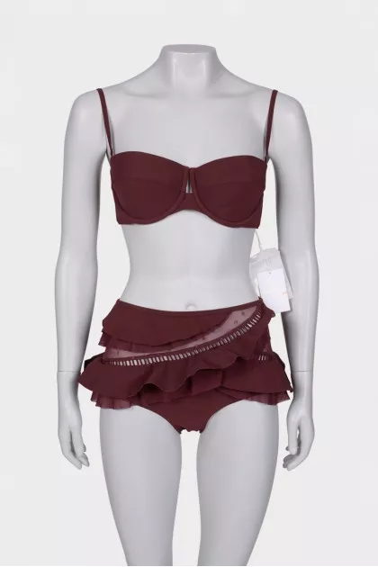 Burgundy swimsuit with tag