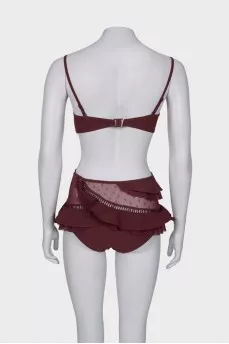 Burgundy swimsuit with tag