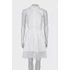 White dress with buttons and tag