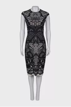 Black and white sheath dress