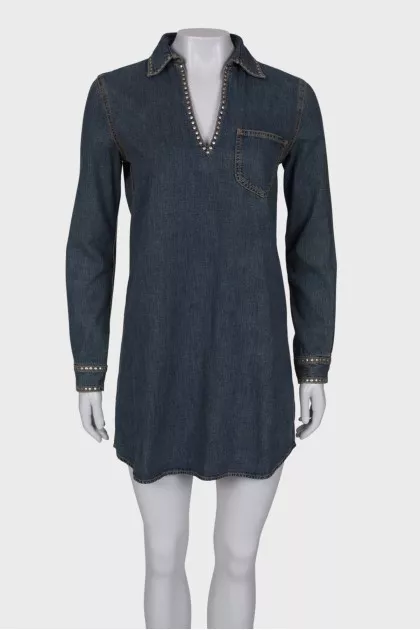 Long sleeve denim dress