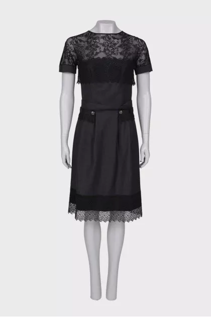 Charcoal dress with lace