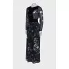 Navy blue printed maxi dress