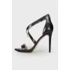Leather heeled sandals