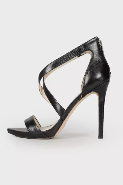 Leather heeled sandals