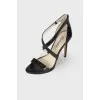 Leather heeled sandals