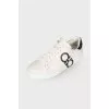 Men's white sneakers with print