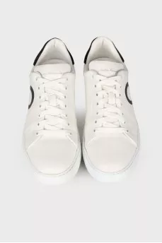 Men's white sneakers with print