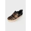 Slip-ons with top as fur