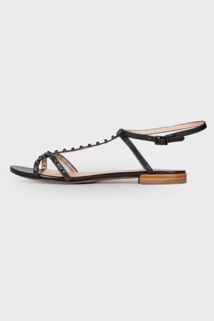 Black studded sandals