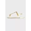 Sandals with gold-tone hardware