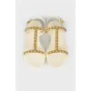 Sandals with gold-tone hardware