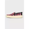 Slip-on sneakers with snakeskin effect