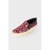 Slip-on sneakers with snakeskin effect