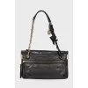 Leather bag with chain handles