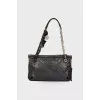 Leather bag with chain handles