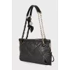 Leather bag with chain handles