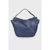 Blue leather shoulder bag