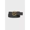 Reversible belt with brand logo