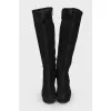 Suede wedge boots