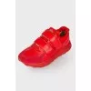 Red mixed sneakers