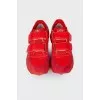 Red mixed sneakers