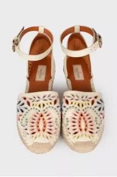 Perforated leather espadrilles