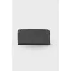 Black wallet with gold hardware