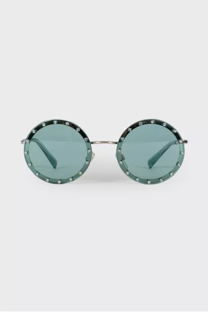 Turquoise rhinestone sunglasses