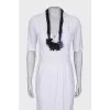 Black necklace-belt decorated with flowers