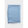 Blue fringed scarf