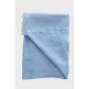 Blue fringed scarf