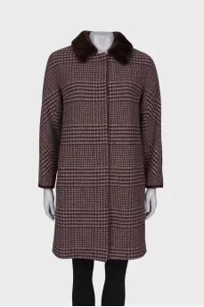 Tweed purple coat