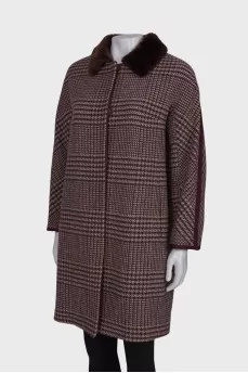 Tweed purple coat