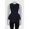 Navy blue leather blouse