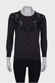 Gray jumper with lace