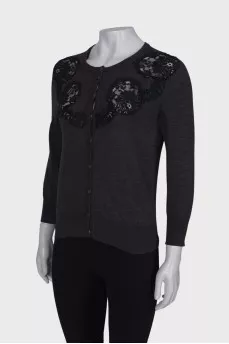 Gray jumper with lace