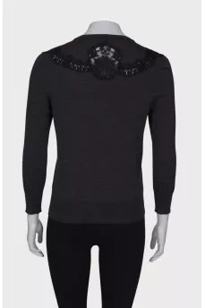 Gray jumper with lace