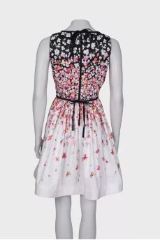 Black and white dress in floral print