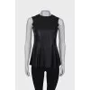 Eco-leather top with tag