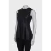 Eco-leather top with tag