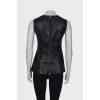 Eco-leather top with tag