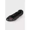 Black leather ballerina shoes