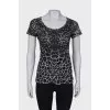 Black and white print T-shirt