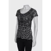 Black and white print T-shirt
