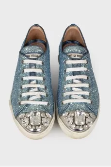 Light blue glitter sneakers