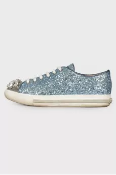 Light blue glitter sneakers