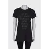 Black T-shirt with slogan