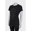 Black T-shirt with slogan