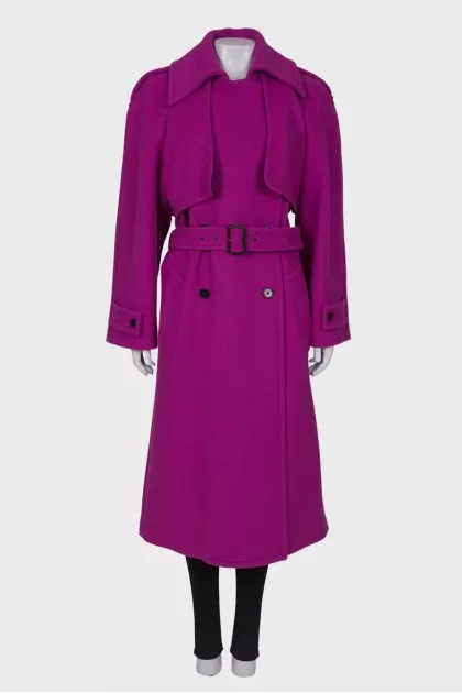Pink maxi coat with tag